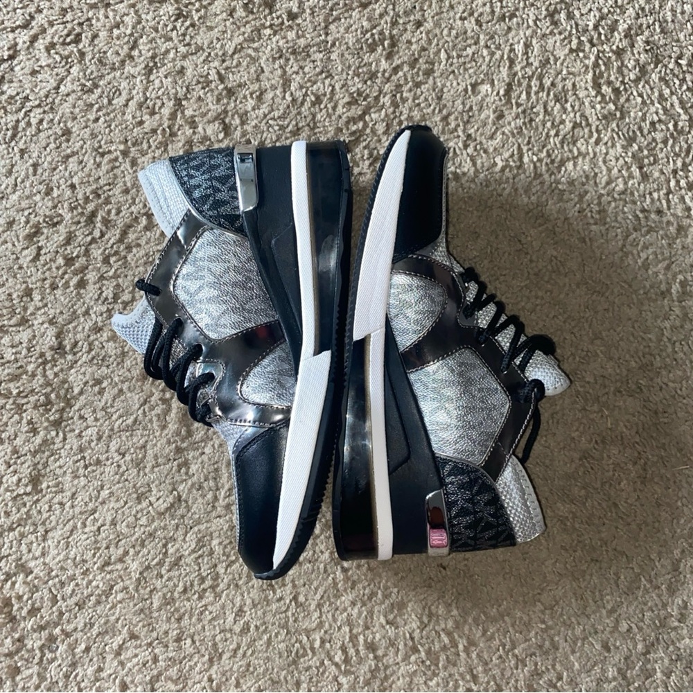 Michael Kors Black and Gray Platform Wedge Sneakers